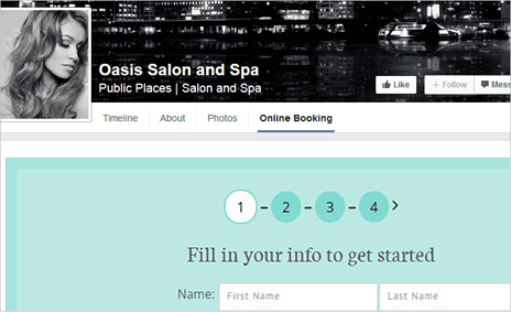 online scheduling,scheduling online,online booking system,FaceBook Plugin for Online Booking