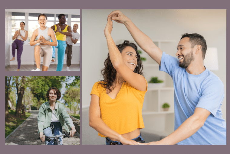 Lessen stress by getting in some gentle exercise: hit the gym, ride your bike, or try a dance class with a friend