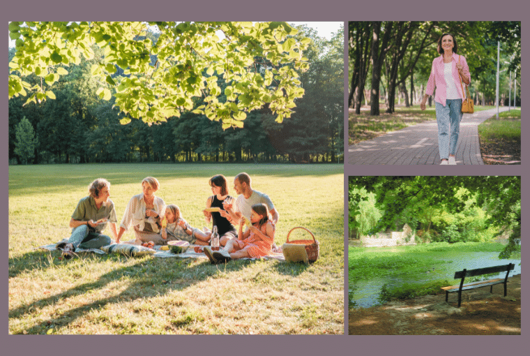 Boost your mood by getting outside. Visit the park, sit by a lake, or enjoy a family picnic in the garden
