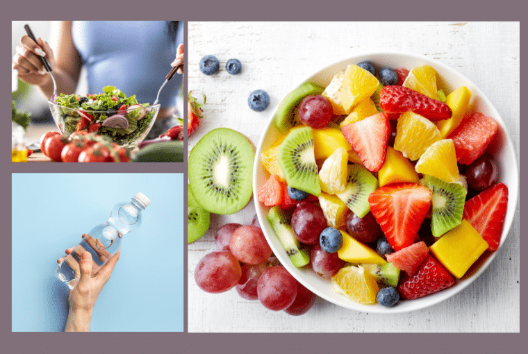 Running on empty? Fuel your body with healthy foods like salads, fruit, and water. It will help you stay at the top of your game, lessen stress, and make you feel more like your old self again