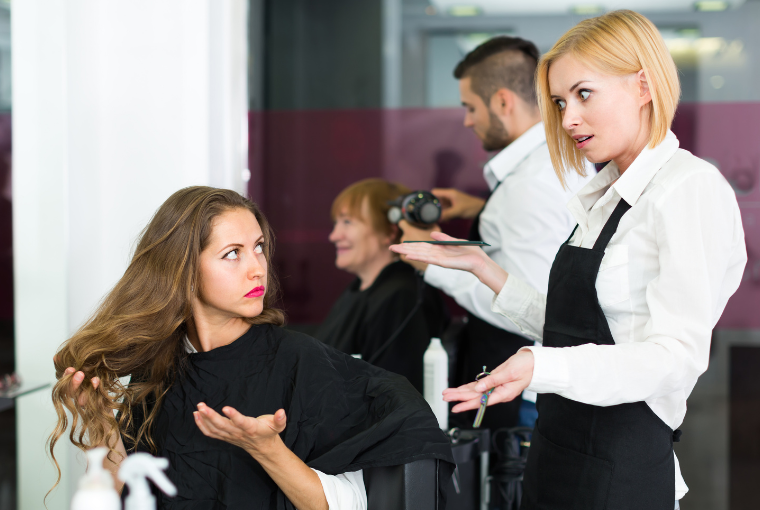 A stylist has an altercation with a problem client